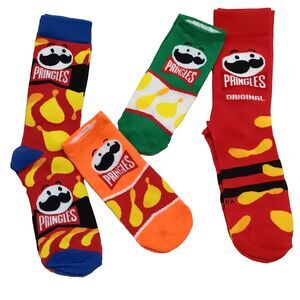 Pringles Chips Socks Novelty 2 Pair Crew 2 Pair Ankle Adult Men Size 6-12 NWOT